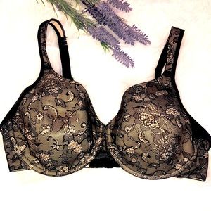 Bali Bra 40D - Black lace w/ tan underlay